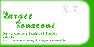 margit komaromi business card