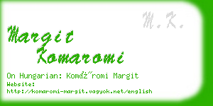 margit komaromi business card